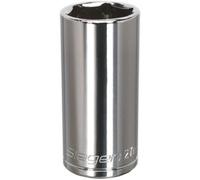 27mm Chrome Plated Deep Drive Socket - Durable Carbon Steel Tool For Professionals