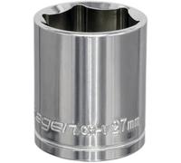 27mm Chrome Plated Drive Socket - Durable 1/2 Inch Square Drive Tool For Professionals And Diy Enthusiasts