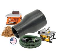 27mm Hose Adapter for 2-1/2" Dust Collection Ports - Compatible with Festool D27/32 (27mm) and Bosch VAC005 Hoses - Made in USA (Black)