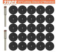 27pcs 32mm mini cutting discs set with 2 mandrels suitable for Proxxon rotary tools cutting metal ceramics plastics and wood