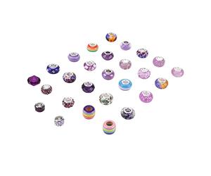 27Pcs Big Hole Beads 5mm Diameter, Multiple Styles, Acrylic Resin Beads for DIY Jewelry Making - Exquisite Appearance, Beautiful Color, Perfect for Bracelets and Necklaces (C Style)