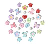 27pcs Cute Bling Shoe Charms for Women Flower Bow Pearl Shoe Decoration Charms Resin Geometry Corrugation Decoration Accessories for Bracelet Sandal Clog Decoration Birthday Party, S, Resin Plastic
