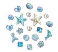 27pcs Cute Bling Shoe Charms for Women Flower Bow Pearl Shoe Decoration Charms Resin Geometry Corrugation Decoration Accessories for Bracelet Sandal Clog Decoration Birthday Party, Ocean Series 20pcs