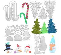 27Pcs Die Cuts for Card Making, SENHAI Christmas Stencils Metal Cutting Dies for DIY Christmas Decor, Scrapbook Album, Paper Craft - Snowman, Tree, Candy Cane Embossing Tools