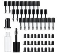 27Pcs Empty Mascara Tube and Wand 3ml Refillable Clear Mascara Tube Mini Eyelash Growth Serum Container Bottle Black Plastic Mascara Bottles with Brush Rubber Inner Plug Avoid Leaking