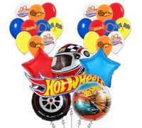 27PCS Foil Hot Car Balloons, Birthday Party Decorations, Racing Supplies for Kids' Race Car Party