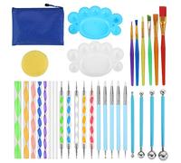 27Pcs Mandala Dotting Tools for Painting Rocks Mandala Painting Stencil Kits Professional Dot Art Painting on Rocks, Stones, Paper, Canvas, Nails Art Supplies