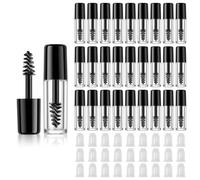 27Pcs Mini Empty Mascara Tubes and Wands, 1.2ml Travel-Size Refilled Eyelash Bottles for Castor Oil, Transparent Eyelash Eyelash Growth Scrum Container Tubes for Travel, Home, Office, Daily Care