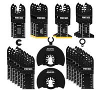 27pcs Oscillating Saw Blades, Professional Titanium Oscillating Tool Blades for Makita Dewalt Parkside Ryobi Aeg, Multi Tool Blade Kits, Universal Titanium Multitool Blades for Metal, Wood, Screw