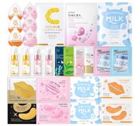 27PCS Pamper Gifts for Women - Teenage Girls Gifts - Skincare Set with Face Mask,Sleeping Face Mask,Face Serum,Face Cream,Body Cream,Lip Mask,Eye Patch - Birthday Gifts for Women - Skin Care Gift Set
