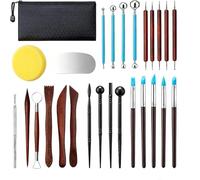27Pcs Polymer Clay Modeling Kit,Clay Sculpting Tools Set Including Dotting Pens,Shaping Tools with a Storage Bag,DIY Art Crafts Accessories for Air Dry Clay,Ceramic,Engraving,Embossing,Shaping