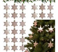 27PCs Rose Gold Christmas Star Ornaments 6cm - Glitter & Shiny Assortment - Christmas Star Hanging Xmas Tree Decorations for Winter Holiday Décor