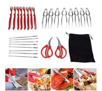 27Pcs Seafood Tools Set Crab Leg Crackers and Tools Lobster Crackers and Picks Set Shellfish Crab Claw Cracker Stainless Steel Seafood Crackers & Forks - Lobster Tools for Eating