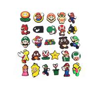 27pcs Super Mario Cartoon Peripheral Shoe Charms For Clogs Buckles Decor Gifts