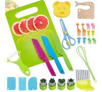 27Pcs Toddler Knife Set for Chopping Kids Knife Set for Chopping Toddler Cutting Montessori Kitchen Tools for Toddlers Child Safe Knives for 3-12 Year Old Children Cooking and Parent-Child Activities