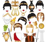 27pcs Toga Party Photo Booth Props, Ancient Greek Photo Booth Props, Tvorvik Toga Party Decorations, Ancient Roman Themed Decorations, Suitable for Greek Mythology Birthday, Gladiator Birthday