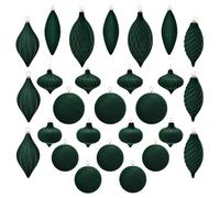 27pcs Velvet Christmas Baubles Burgundy Flocked Christmas Tree Decoration Shatterproof Balls Xmas Decorative Hanging Ornaments Velvet Tree Baubles for Wedding Party Holiday Decor