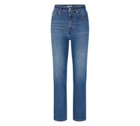(27R, Blue) Hugo Boss Womens/Ladies Leather Patch Cropped Straight Jeans