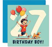 27th Birthday Cards for Men - Balloon Boy - Happy Birthday Card for 27 Year Old Man Uncle Son Husband Nephew, 145mm Bday Greeting Cards