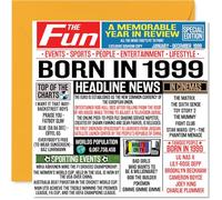 26th Birthday Cards for Men Women - Born In 1999 Newspaper - Happy 26 Birthday Card for Son Daughter Cousin Vintage Retro Back In 1999, 145mm Bday Greeting Cards