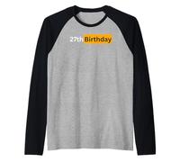27th Birthday Gift for Men and Women - Twenty Seventh Bday Raglan Baseball Tee