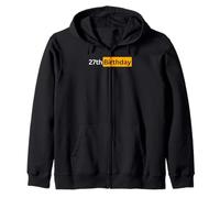 27th Birthday Gift for Men and Women - twenty seventh Bday Zip Hoodie