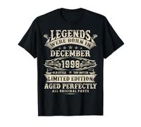 27th Birthday Gifts for Men 27 Year Old Bday December 1998 T-Shirt