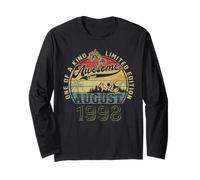 27th Birthday Gifts for Men August 1998 27 year Old Bday Long Sleeve T-Shirt
