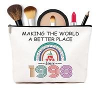 27th Birthday Gifts for Women, 27th Birthday Decorations Makeup Bags for Her, 27th 1998 Year Old Cosmetic Bags for Mum, Wife, Sister, Bestie, Best Friend, Travel Toiletry Bag