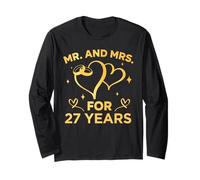 27th Wedding Anniversary Couples Married 27 Years Funny Long Sleeve T-Shirt