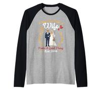 27th Wedding Anniversary Est 1999 Man Finds Wife Good Thing Raglan Baseball Tee