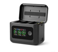 27W Fast Charger Hub LED Screen Display Battery Level for Action Camera Intelligent Two Way Charging Adjustable Power Output Portable Design USB-C Input