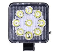 27W Square Spotlight 9LEDs, High Brightness Floodlight, Work Lamp with Adjustable Mounting Brackets, Aluminum Alloy PC Material, Universal, Auto Accessory