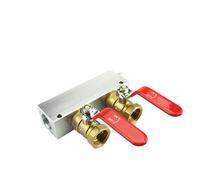 27x36mm 1/2" BSPT Female 2 3 4 5 6 7 8 9 10 Ways Solid Aluminum Air Manifold Block Splitter With Ball Valve(8 Way 10 Port)