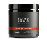 28,000mg 20x Concentrated Extract Beetroot Capsules - Natural Nitric Oxide Booster - Highly Concentrated and Bioavailable - Third-Party Tested Beets Supplements - 120 Veggie Capsules - 60 Servings TQ