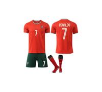 (28#(150-160)) Kids 25-26 Portugal Red And White New Soccer Jersey Home 7 RONALDO