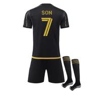 (28(150-160CM)) 25/26 Los Angeles Black Activewear Print 7 Son Football Fans Training Shirt Set For Kids And Adult