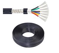 28~16 Gauge 6 Conductor Shielded Cable,300V Flexible Tinned Copper Wire With Insulating Tape, VW-1 Flame Retardant,UL Certified Low Voltage for Audio, Industrial Automation(50ft,18AWG-6C)
