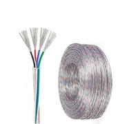 28/26/24/22/20 Gauge 4-Core Transparent Power Cable,100FT Tinned Copper Wire, Flexible PVC Jacket, 300V, UL Certified For DIY Electronics With Insulation Tape(100ft,22AWG-4C)