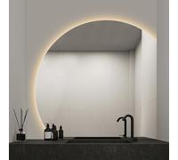 28" 32" 36" 40" Backlit Bathroom Mirror AntiFog Dimmable LED Lighting Smart Half Moon Design 3 Color Temperature Options Perfect for Modern Decor (28 inch/70cm)