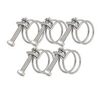 28-32mm Double Wire Hose Clamps, Adjustable Plumbing Pipe Clips, Pack of 5 | 201 Stainless Steel Hose Clips, Universal Tube Fastener for Home & Industry, For Corrugated and Smooth Pipes
