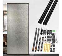 28 40 50 60 70 in Invisible Sliding Door Track, Concealed Ghost Door Rails and Hardware, Heavy Duty Floating Door Track for Glass/Mirrored(Black,32in/81.3cm)