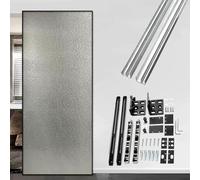 28 40 50 60 70 in Invisible Sliding Door Track, Concealed Ghost Door Rails and Hardware, Heavy Duty Floating Door Track for Glass/Mirrored(Silver,42in/106.7cm)