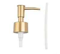 28/400 Thread Lotion Pump Head with 11cm Tube- Gold Metal Dispenser Top for Soap Bottles- Shower Gel- Shampoo- Cosmetic Containers- Bathroom Spa Hotel Use(Matte gold)