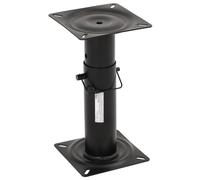 vidaXL Adjustable Boat Seat Pedestal - Black Powder Coated Steel, 28-45.5 cm Height, Universal Marine Swivel Base with Positive-Locking Handle