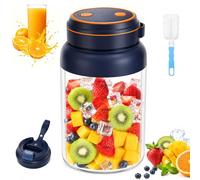 28/45 Oz Wireless Juicer Cup, 180W Portable Wireless Juicer Cup with 38-Blade, USB Rechargeable Personal Blender for Protein Shakes, Smoothies, Fruits, Vegetables, Travel, Gym, Office (Blue-800ML)
