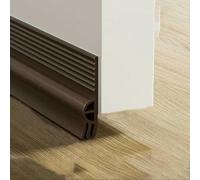 28/50mm Height Door Bottom Weatherstripping Windproof Dust Insect Prevention Self-Adhesive Triple-Thickening Window Seal Strip-Large Brown 1m