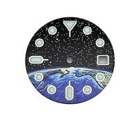 28.5mm Starry Sky and Earth Watch Dial with Hands for NH35/ NH36/ 4R/ 7S Movement Green Luminous Conversion