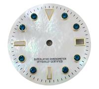 28.5mm White Red Blue Diamond Watch Dial Suitable for NH35/36/4R Automatic Movement Green lume Man Mod Parts nh35 case(7 Gold)