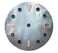 28.5mm White Red Blue Diamond Watch Dial Suitable for NH35/36/4R Automatic Movement Green lume Man Mod Parts nh35 case(17 Rose)